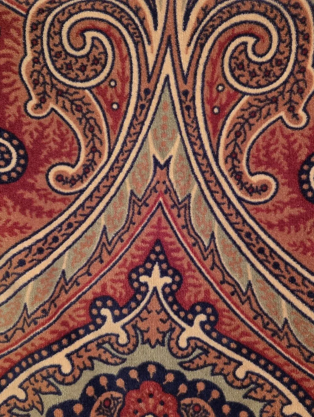 Two Vintage Lauren Ralph Lauren Medallion Paisley Cotton Bath Towels